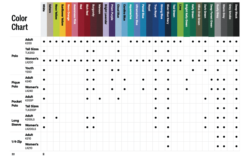 Carta original de colores y variantes Wearever Signature; se conserva completa